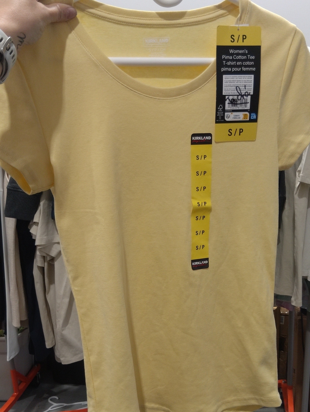 Kirkland yellow tee